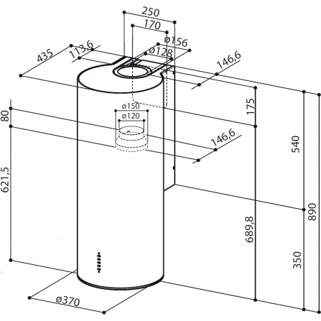 Komínová digestoř Faber Cylindra EV8 X A37, nerez