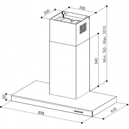 Komínová digestoř Faber Onyx-T X/V A90, nerez/černé sklo Komínová digestoř Faber Onyx-T X/V A90, nerez/černé sklo