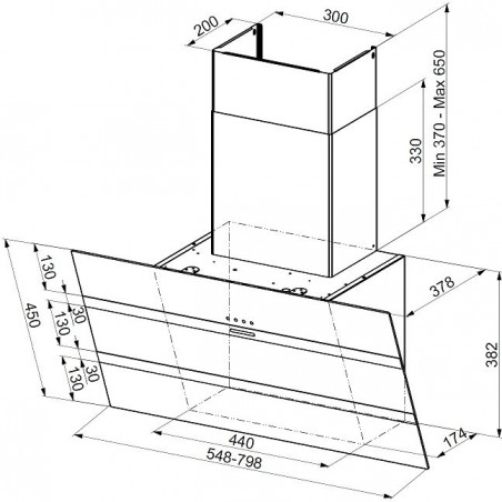 Komínová digestoř Faber Steelmax EV8 WH/X A80, bílá/bílé sklo