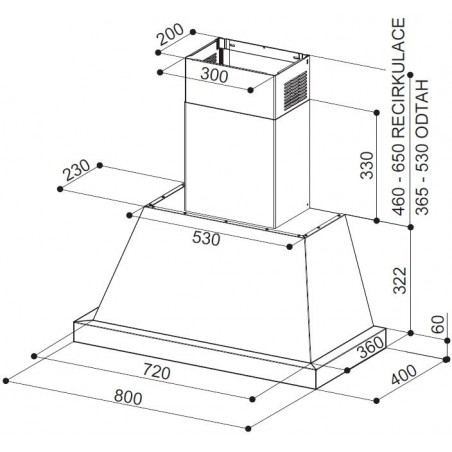 Komínová digestoř Faber THEA EV8 DG MATT A80, bez rámu, tmavě šedá mat