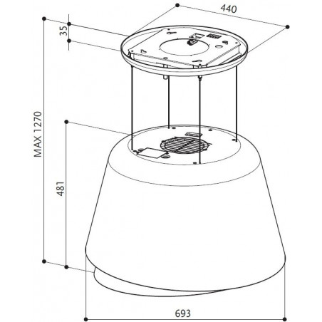 Lustrová digestoř Faber BELLE GOLD/DG MATT, teplá titanová/tmavě šedá mat