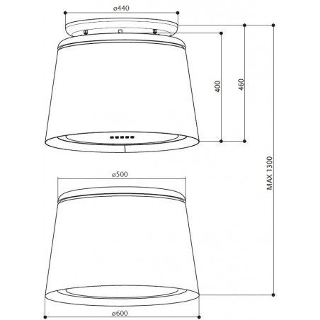 Lustrová digestoř Faber CELINE PLUS WW/CG MATT, bílá mat/cementově šedá mat Lustrová digestoř Faber CELINE PLUS WW/CG MATT, bílá mat/cementově šedá mat