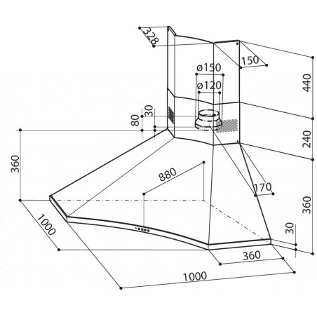 Rohová digestoř Faber Solaris EG6 X A100, nerez