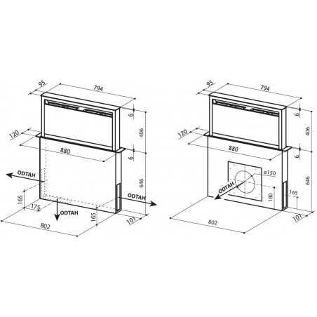 Vestavná digestoř Faber Fabula BK A90 RB, bez motoru, nerez/černé sklo Vestavná digestoř Faber Fabula BK A90 RB, bez motoru, nerez/černé sklo