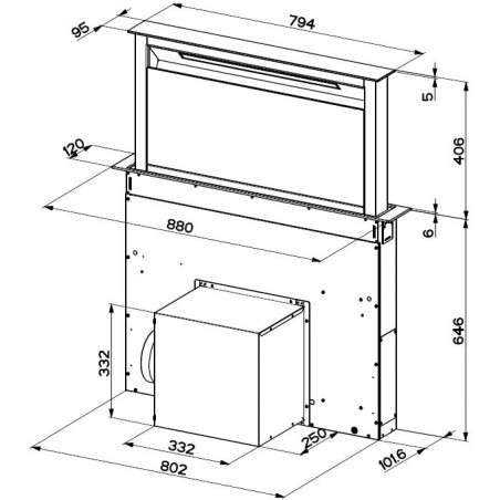 Vestavná digestoř Faber Fabula PLUS EV8 BK A90, nerez/černé sklo
