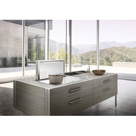 Vestavná digestoř Faber Fabula PLUS EV8 WH A90, nerez/bílé sklo