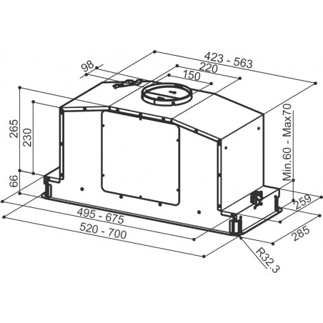 Vestavná digestoř Faber IN-LIGHT EV8 WH MATT A70, bílá mat