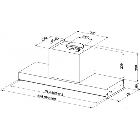 Vestavná digestoř Faber In-Nova SMART X A120, nerez