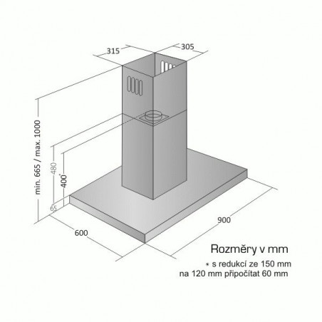 Odsavač par Cata Empire VIP OD 725090, dálkové ovládání