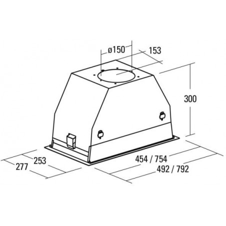 Odsavač par Cata GC DUAL 45 Černé sklo