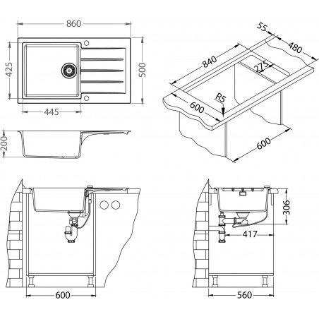 Kuchyňský dřez Alveus Cadit 40 Terra 22