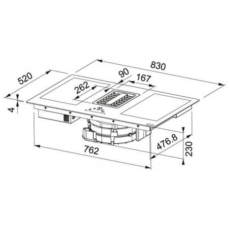 Odsavač par s indukční deskou Franke Maris FMA 839 HI Černé sklo