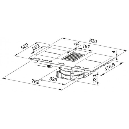 Odsavač par s indukční deskou Franke Mythos 2Gether FMY 839 HI 2.0 Černé sklo