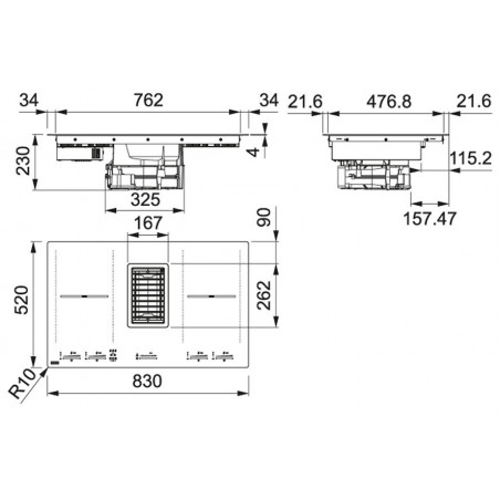 Odsavač par s indukční deskou Franke Mythos 2Gether FMY 839 HI 2.0 Černé sklo