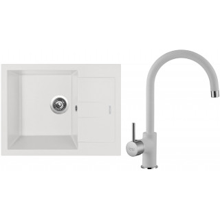 Set Sinks G11528 (dřez Amanda 650 Milk 28 + baterie Vitalia Milk 28)