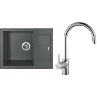 Set Sinks G11472 (dřez Amanda 650 Titanium 72 + baterie Vitalia Chrom - lesklý)