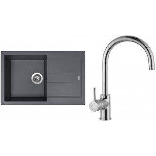 Set Sinks G13072 (dřez Amanda 780 Titanium 72 + baterie Vitalia Chrom - lesklý)