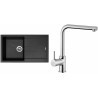 Set Sinks (dřez Amanda 860 Metalblack 74 + baterie Elka Chrom)