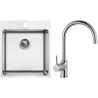 Set Sinks N98 (dřez Blocker 450 V 1 mm, kartáčovaný + baterie Vitalia Chrom - lesklý)