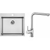 Set Sinks N103 (dřez Blocker 550 V 1 mm, kartáčovaný + baterie Elka Chrom - lesklý)