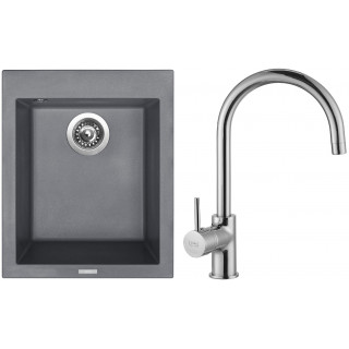 Set Sinks G8672 (dřez Cube 410 Titanium 72 + baterie Vitalia Chrom - lesklý)