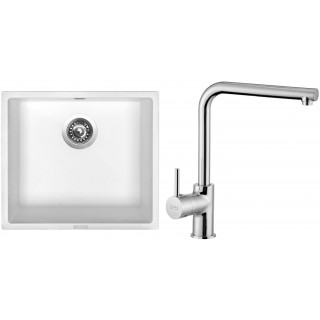 Set Sinks (dřez Frame 457 Milk 28 + baterie Elka Chrom - lesklý)