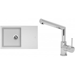 Set Sinks (dřez Linea 780 Milk 28 + baterie Mix 350 P Chrom - lesklý)