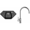 Set Sinks (dřez Naiky 980 Metalblack 74 + baterie Vitalia Chrom)