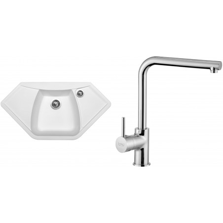 Set Sinks (dřez Naiky 980 Milk 28 + baterie Elka Chrom)