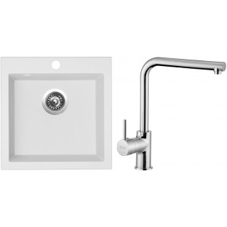 Set Sinks G628 (dřez Viva 455 Milk 28 + baterie Elka Chrom - lesklý)