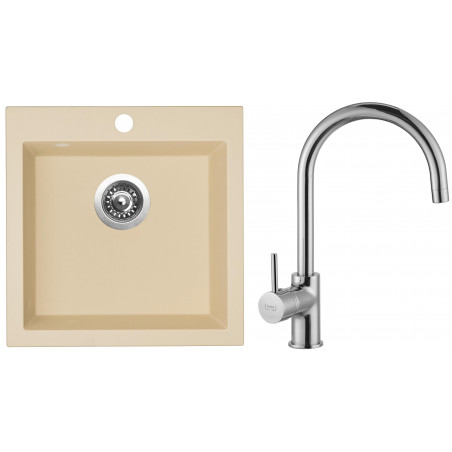 Set Sinks (dřez Viva 455 Sahara 50 + baterie Vitalia Chrom)