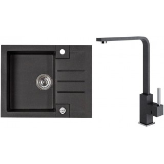 Set Alveus (dřez Rock 30 Black 91 + baterie Afra Black 91)