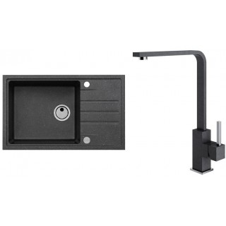 Set Alveus (dřez Intermezzo 130 Black 91 + baterie Afra Black 91)