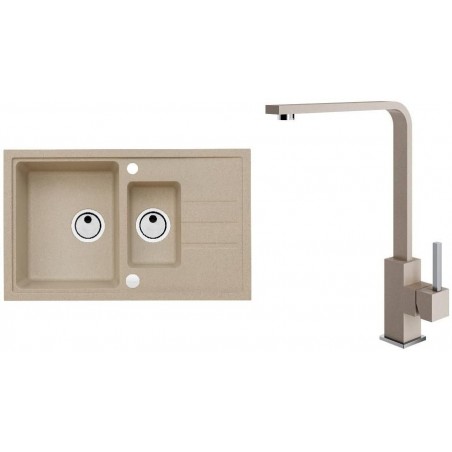 Set Alveus (dřez Intermezzo 70 Beige 55 + baterie Afra Beige 55 + dárek)