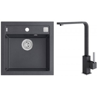 Set Alveus (dřez Formic 20 Black 91 + baterie Afra Black 91)