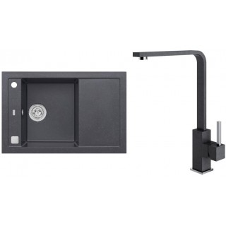 Set Alveus (dřez Formic 30 Black 91 + baterie Afra Black 91)
