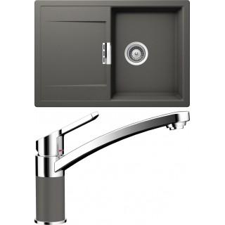 Set Schock S6-3 (dřez Mono D-100S Silverstone + baterie SC-90 Silverstone)