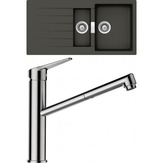 Set Schock 71-21 (dřez Primus D-150 Asphalt + baterie Metis.120 Nerezový vzhled)