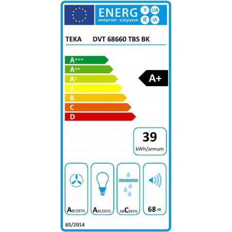 Komínový odsavač par Teka DVT 68660 TBS BK Černá