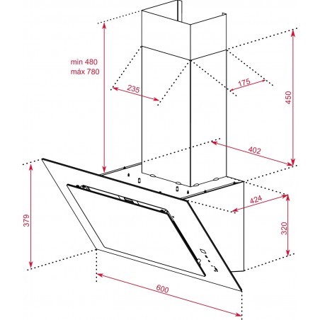 Komínový odsavač par Teka DVT 68660 TBS WH Bílá