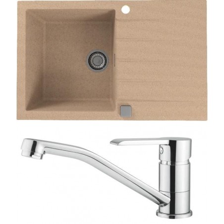 Set Alveus (dřez Cadit 20 Beige 55 + baterie Ruta Chrom + dárek)