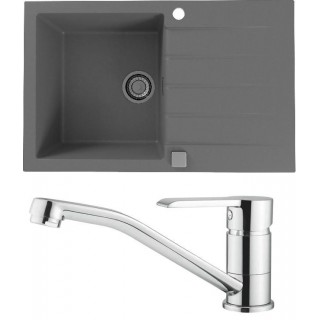 Set Alveus (dřez Cadit 20 Beton 81 + baterie Ruta Chrom)
