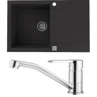 Set Alveus (dřez Cadit 20 Black 91 + baterie Ruta Chrom)