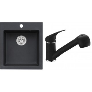 Set Alveus (dřez Cortina 20 Black 91 + baterie AM 20 Black 91)