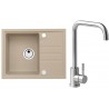 Set Alveus (dřez Intermezzo 30 Beige 55 + baterie Angle Kartáčovaná ocel + dárek)