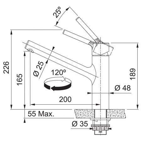 Kuchyňská baterie Franke FC 6381.501 TAROS NEO Celonerez, sklopná