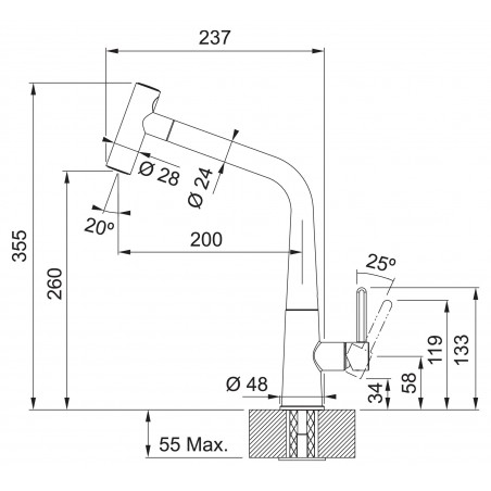 Kuchyňská baterie Franke FG 5188.901 ICON Matná černá