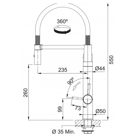Kuchyňská baterie Franke Vital Tap Matná černá/nerez, se sprchou