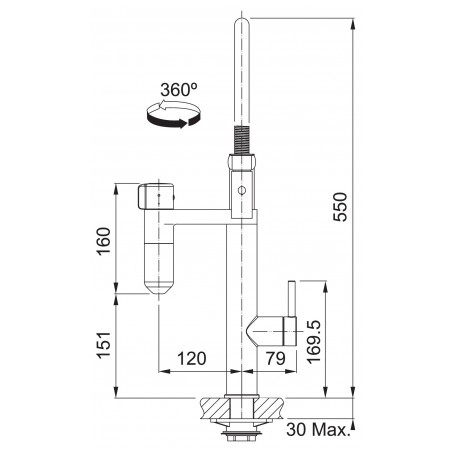 Kuchyňská baterie Franke Vital Tap Matná černá/nerez, se sprchou