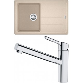 Set Franke G188 (dřez BFG 611-78 Pískový melír + baterie FC 3055.031 ORBIT Chrom)